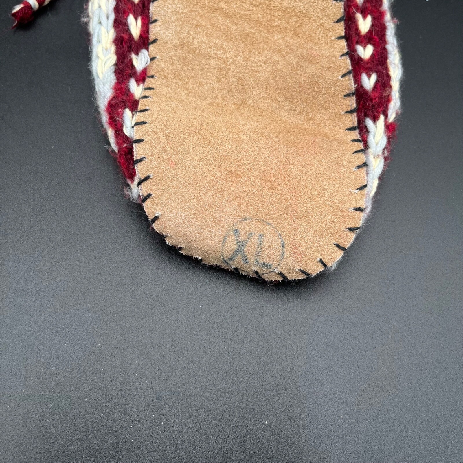 Winter Christmas Red & White Crocheted Christmas Moccasins