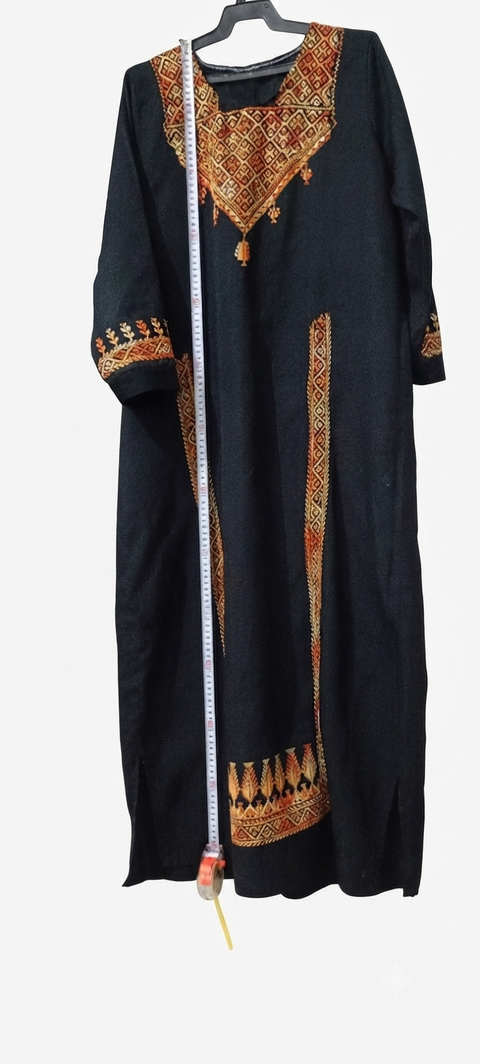 Vintage 1980s Handmade Palestinian Thobe – Heritage Embroidered Costume