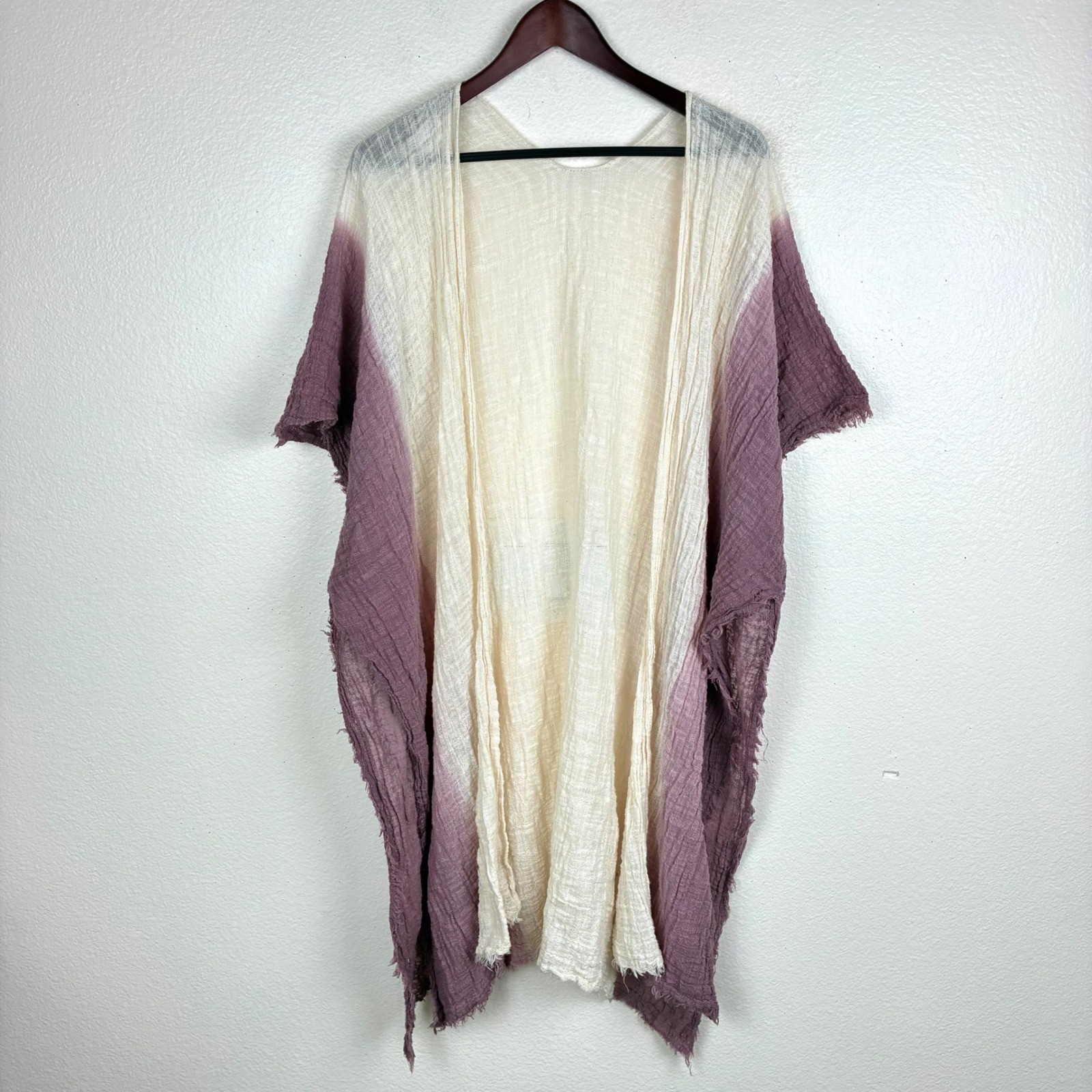 Kimono OS 0 Cotton Gauze Boho Lagenlook Cover Up Beachy Fairy Grunge Earthy