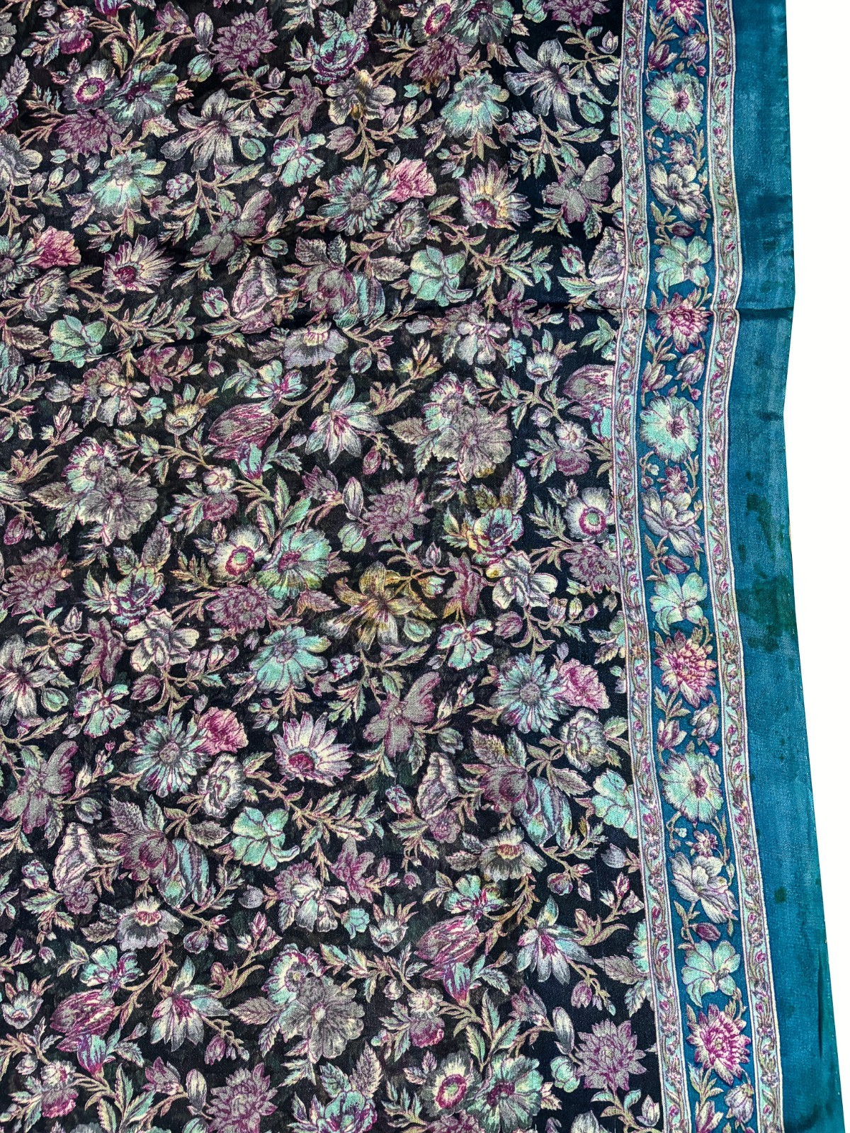 Vintage Blue Chiffon Silk Saree | Lightweight Fabric for DIY & Sewing CS1008