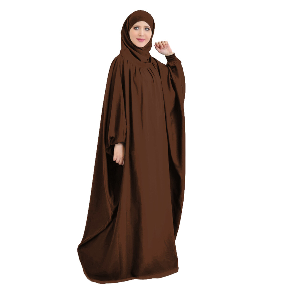 Abaya Prayer Kaftan Caftan Khimar Hooded Maxi Dress Muslim Women Burqa Robe Gown