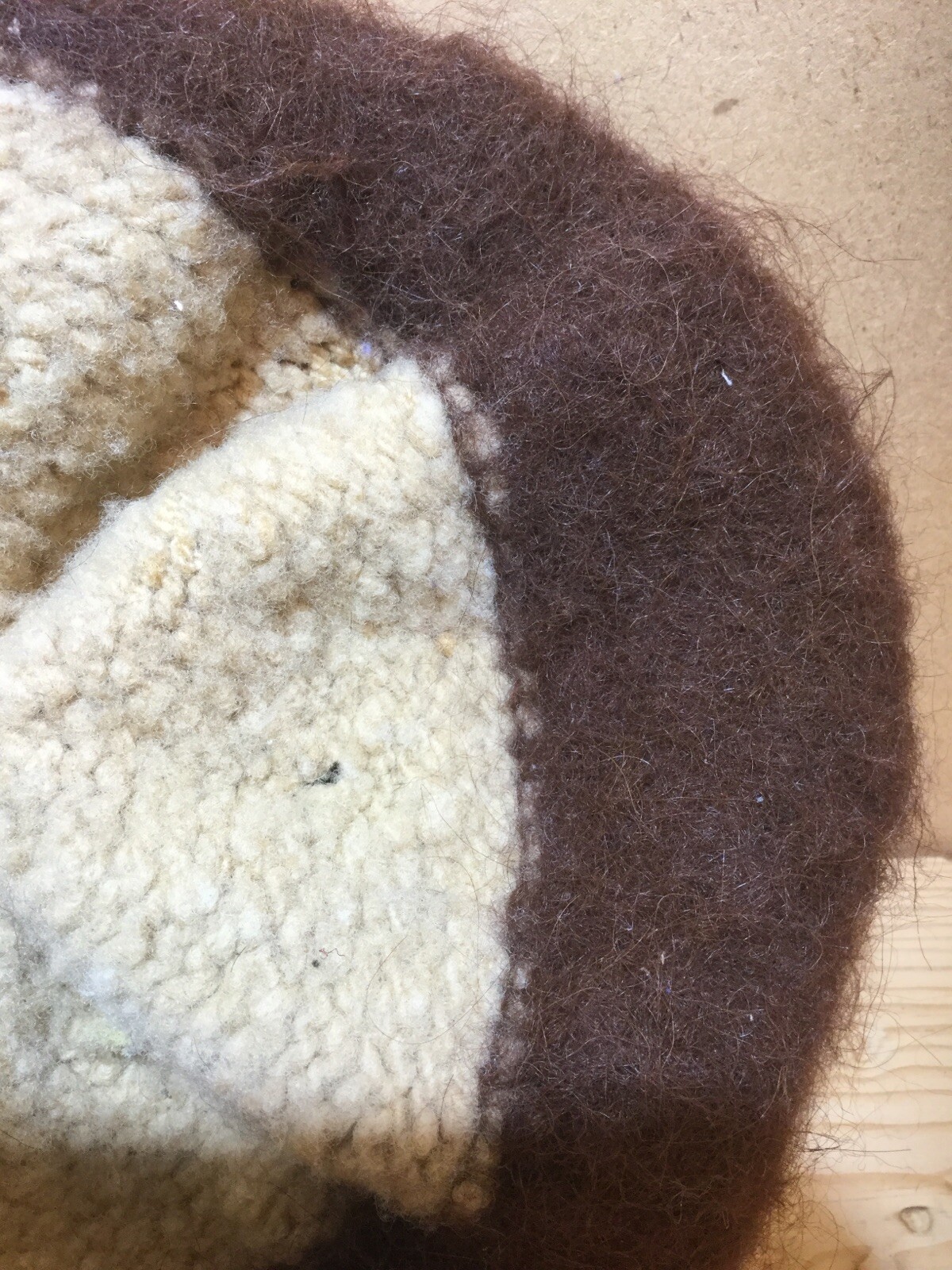 Dreadlock Hair Holder? Cap, Knitted Wool Brown And Tan With Drawstring Well Made