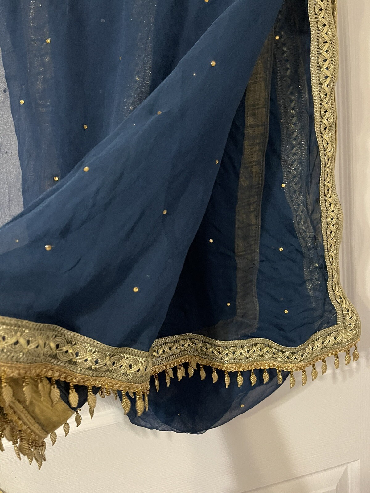 2pc Heavily Embellished Velvet Suit. Short Frock And Dupatta