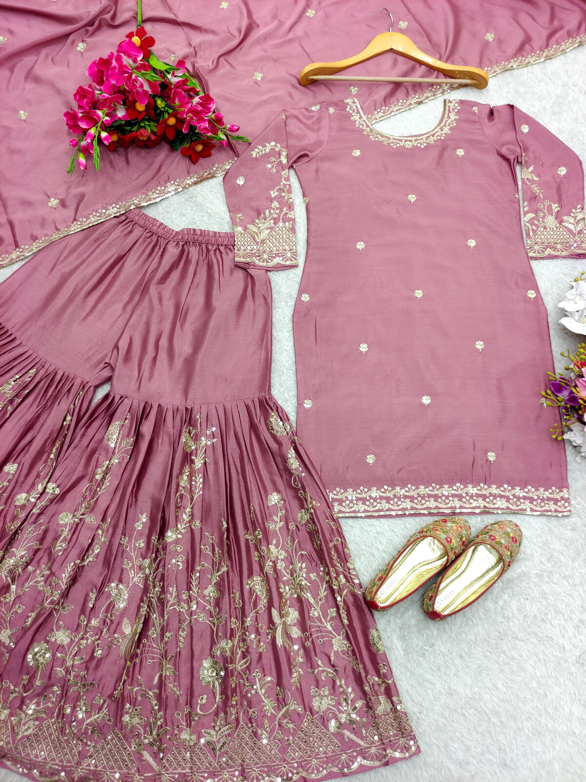 Heavy Fancy Sharara Suit For Women Salwar Kameez Readymade Indian Pakistani Set
