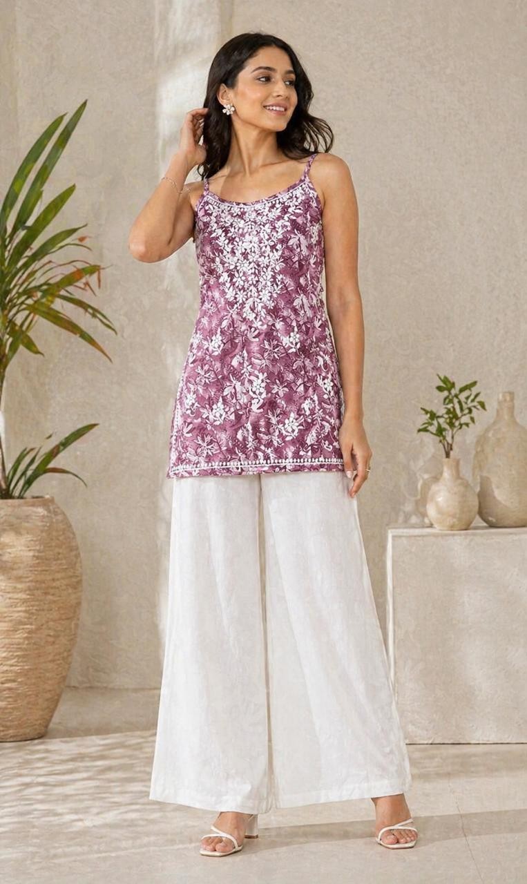 Chikankari Handwork Embroided Premium Kurtis Premium (Tariff free)