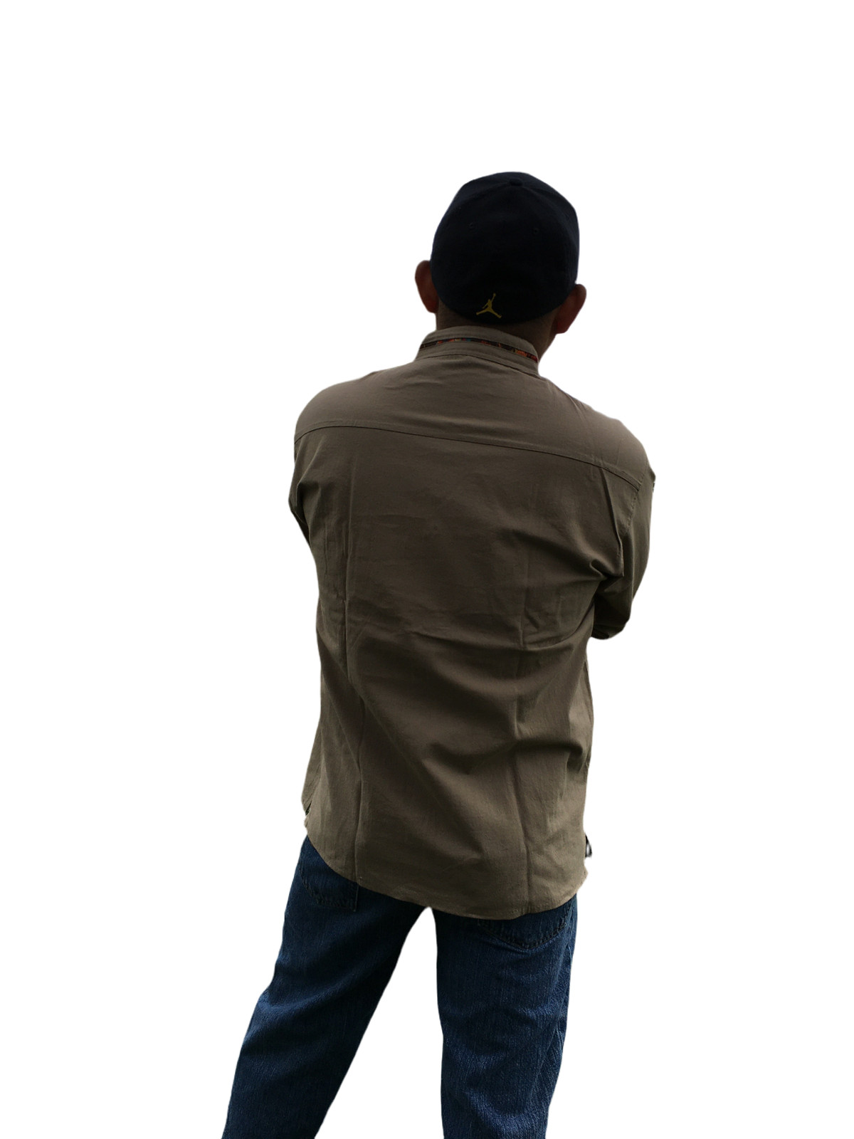 Handmade Men’s Long Sleeve Traditional Brown Mexican Guayabera – Size Small – XL
