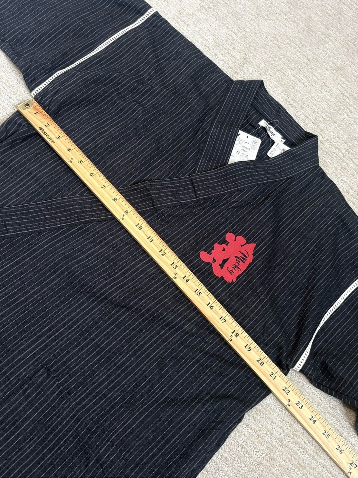 NWT Takihyo X Disney Mickey Mouse Surfer Kimono Robe Size Large Black Pinstripe