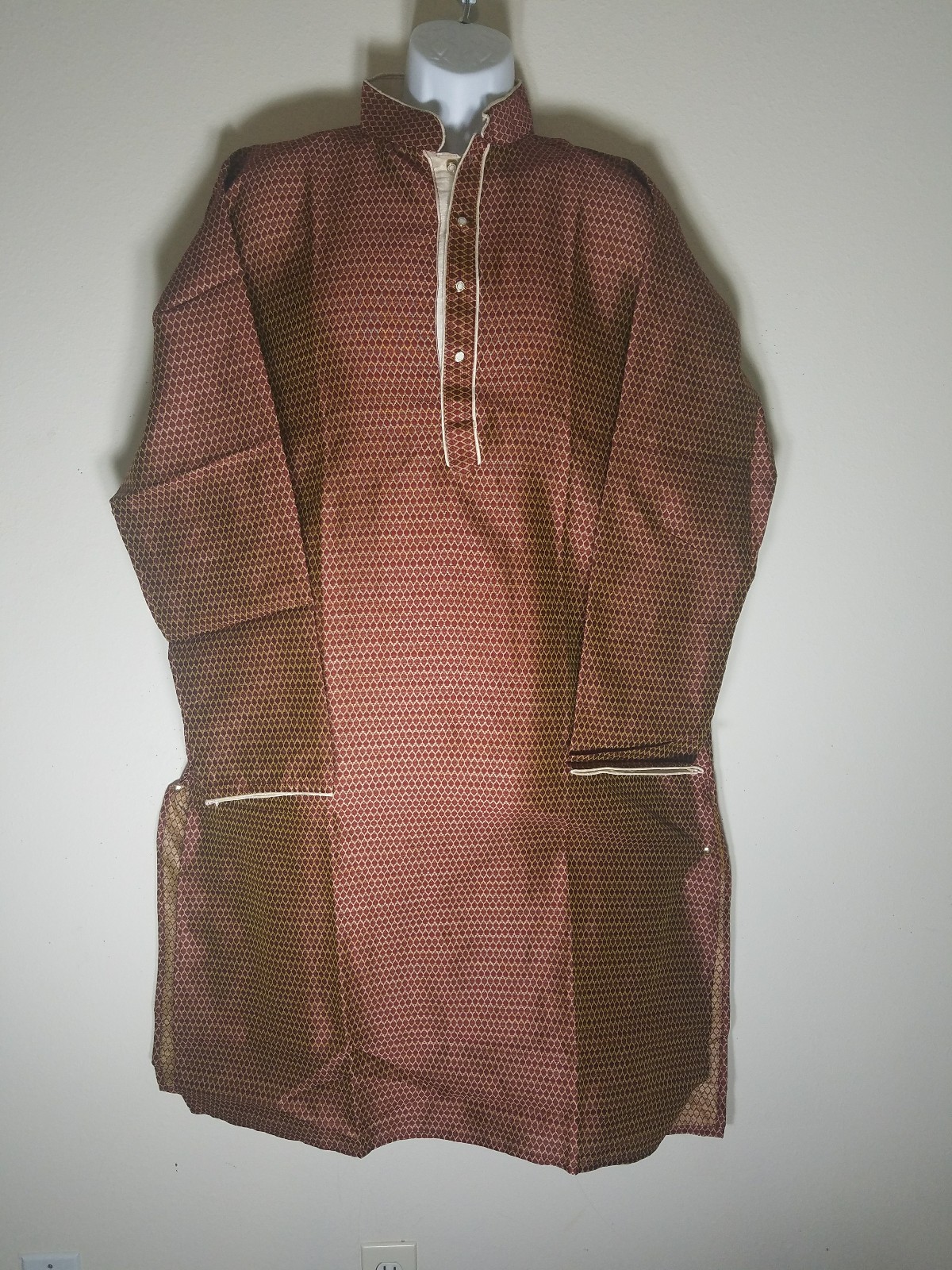INDIAN Traditional ETHNIC WEAR KURTA M/W JAQUARD FBQ For Men Size 38″,CHEST 44″