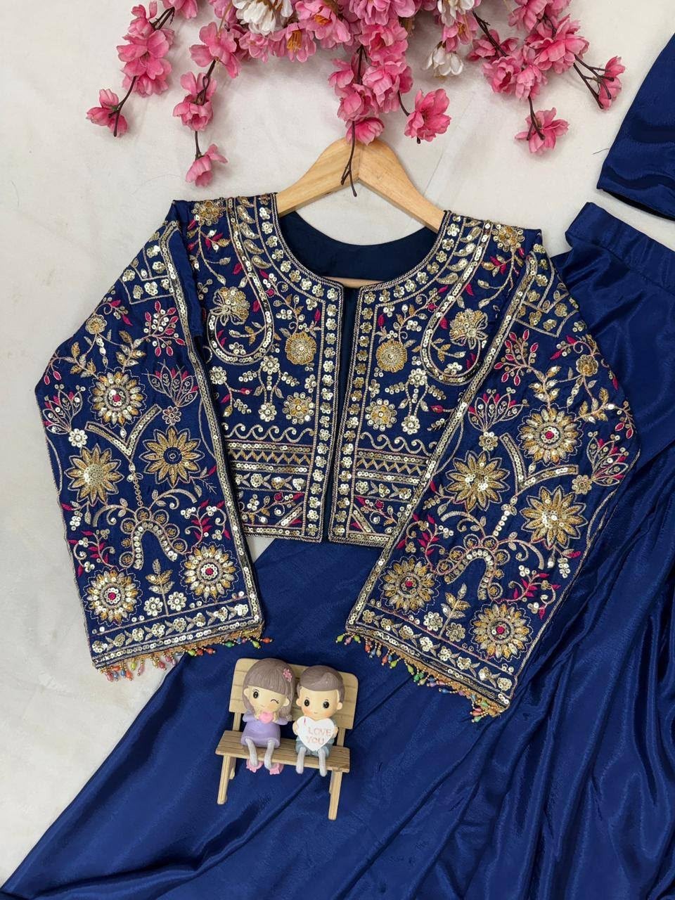 Designer Royal Blue Ethnic Palazzo Dupatta Set Women’s Traditional Celebration W