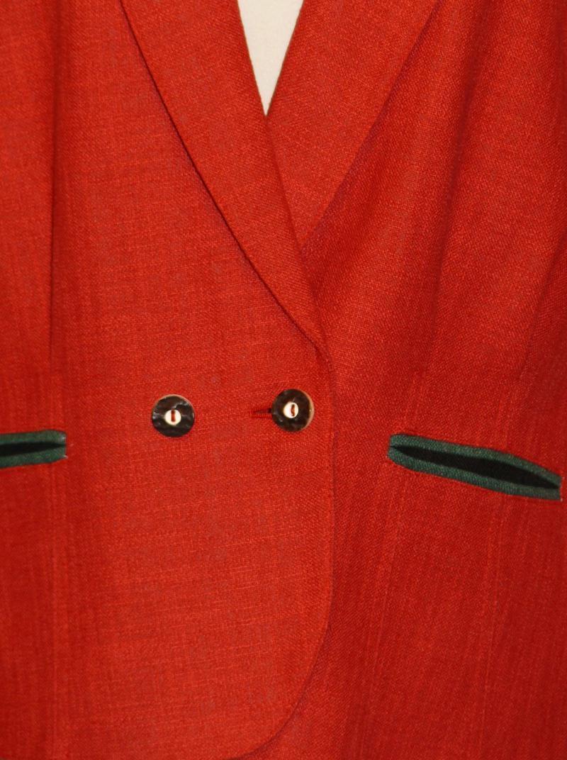 SALZBURGER RED COTTON & LINEN JACKET Austria Women SPORT Dirndl 42 10 M B40″