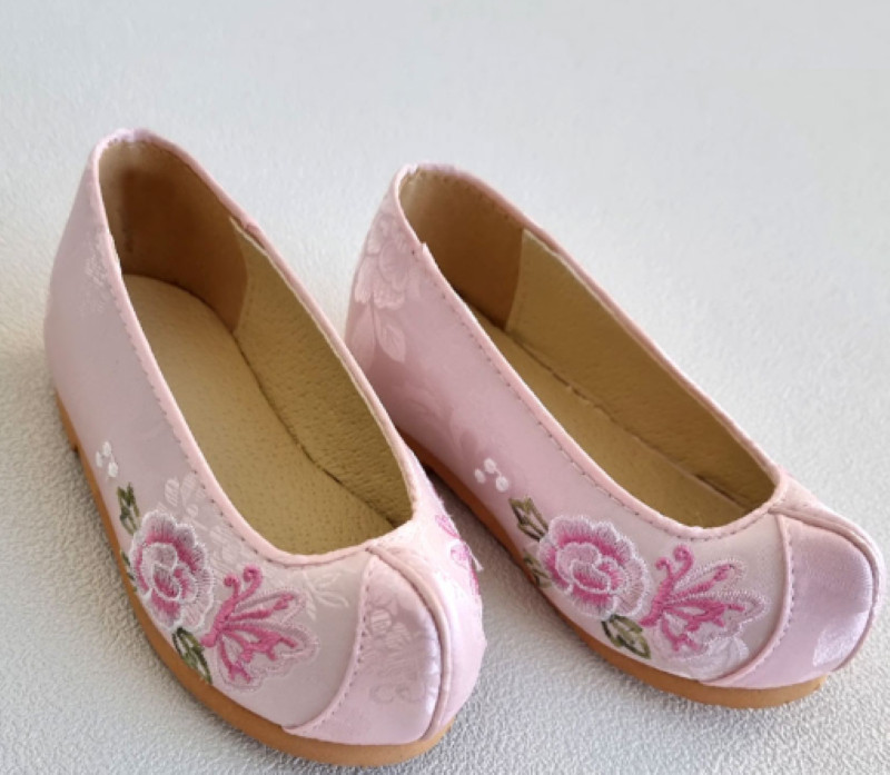 Korean Girl Hanbok Shoes Floral Embroidery 130mm 135mm