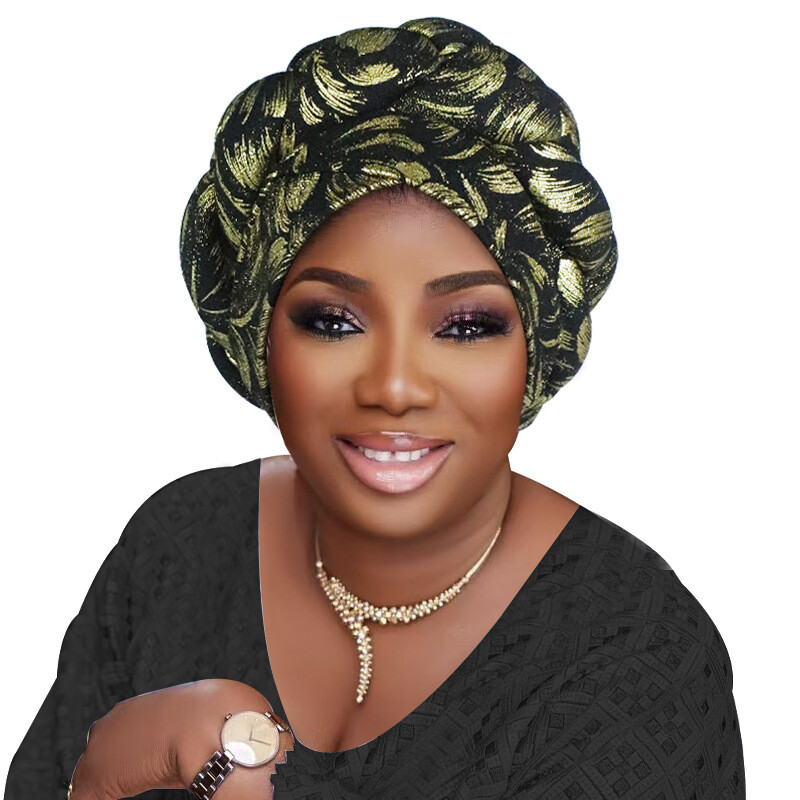African Braids Bonnet Hat Women Headwrap Nigerian Headtie Turban Hijab Wrap Cap