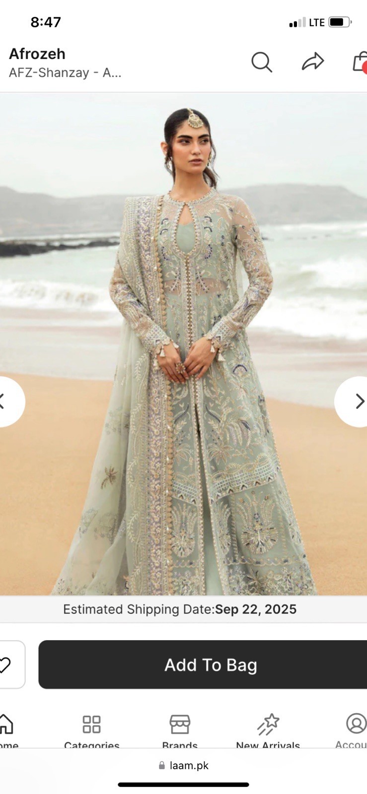 Beautiful Outfit In Sea Blue/Green Color for Your Special Event Size Medium.
