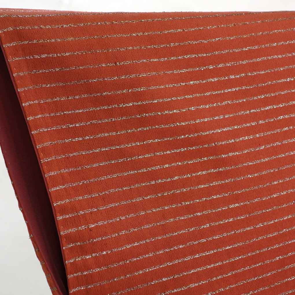 Used Women’s Silk Kimono Brown Striped, Lined (Awase) w/ Flaws