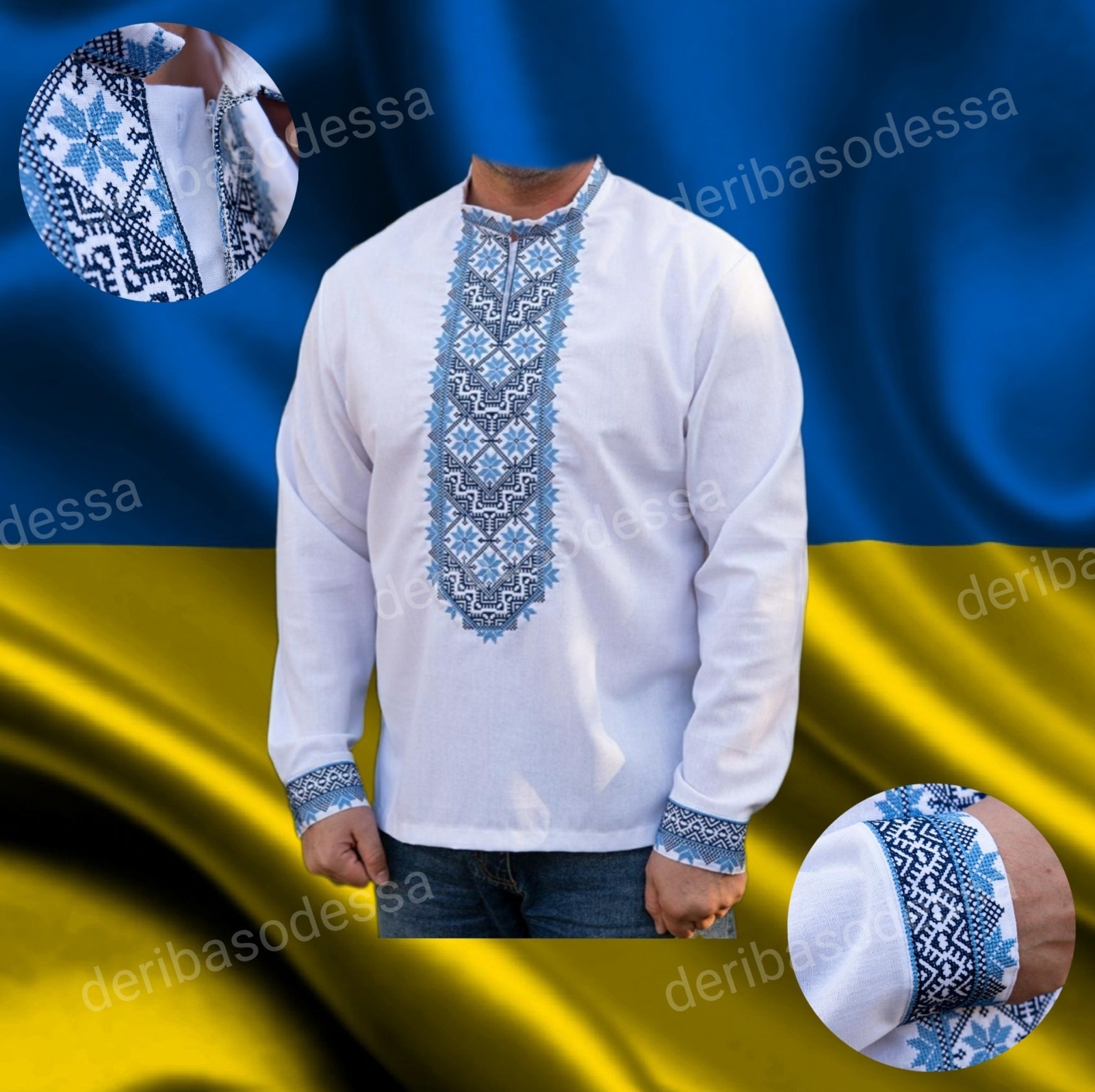 Set of Vyshyvanka Ukrainian traditional embroidered shirt men’s + children’s