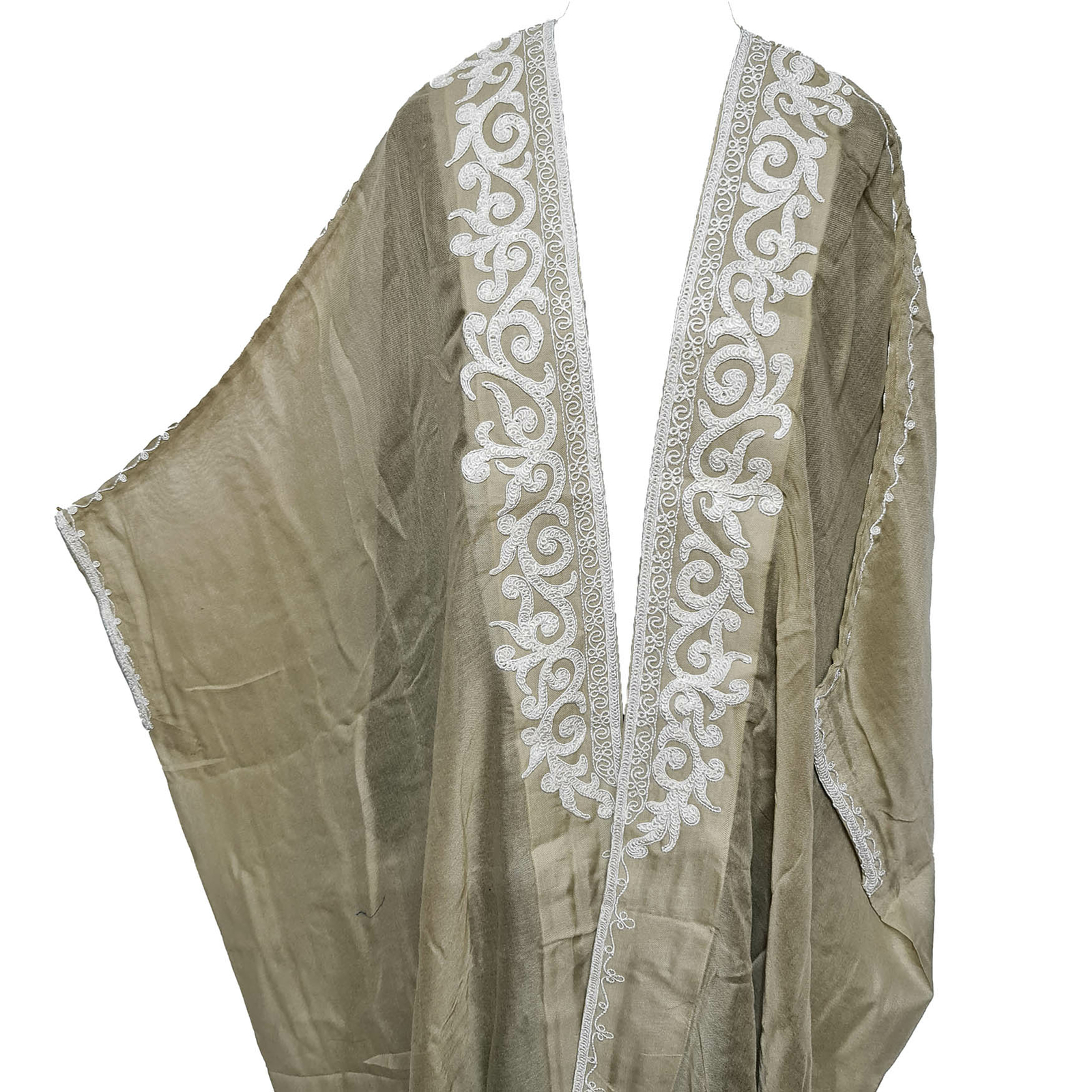 Women’s 3 Quarter Sleeve Arabian Bisht Beige Cloak Arab Dress Thobe Islam Rob
