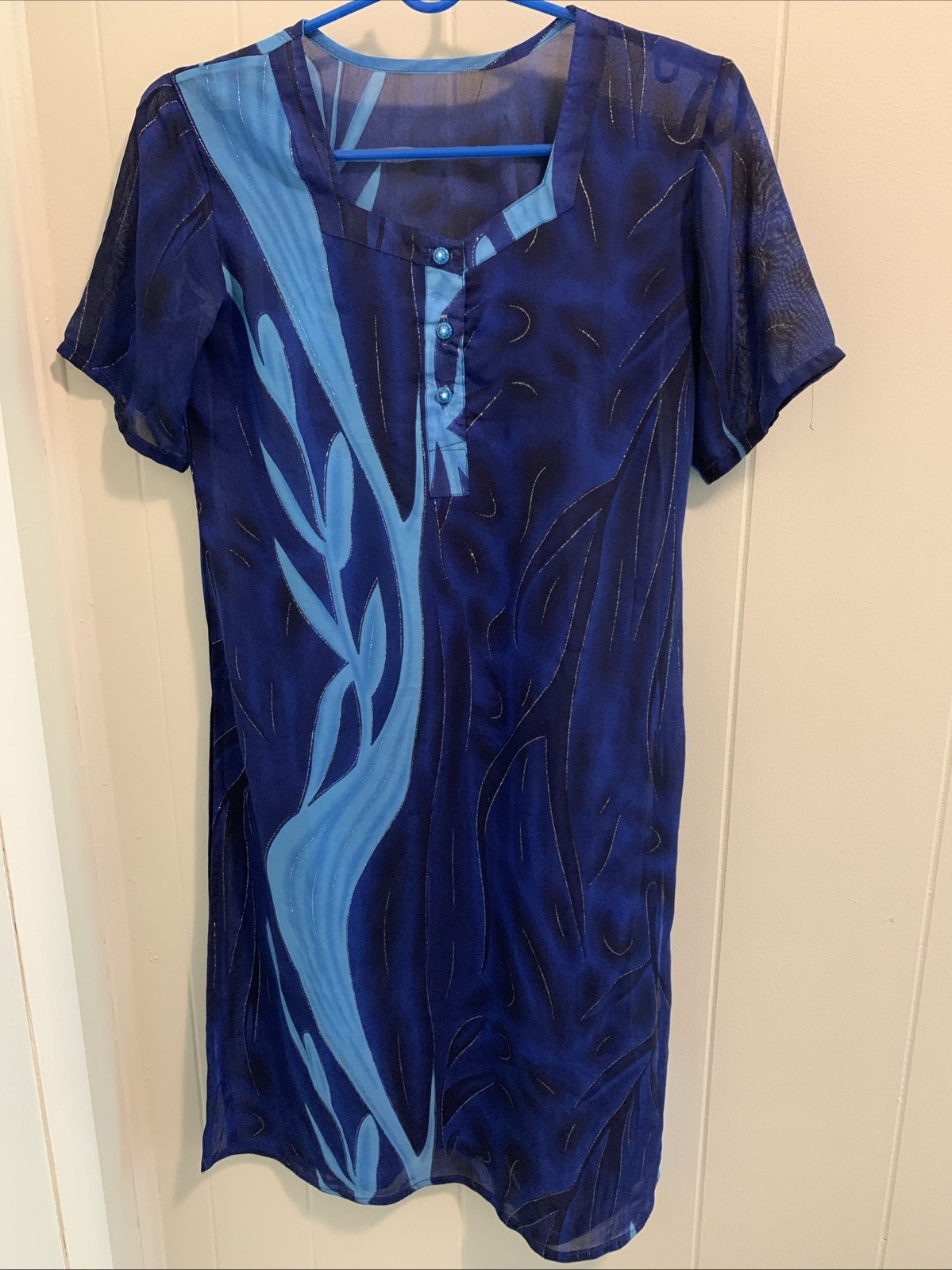 Indian/pakistani Navy Blue And Sky Blue Colors shalwar Kameez Brand New