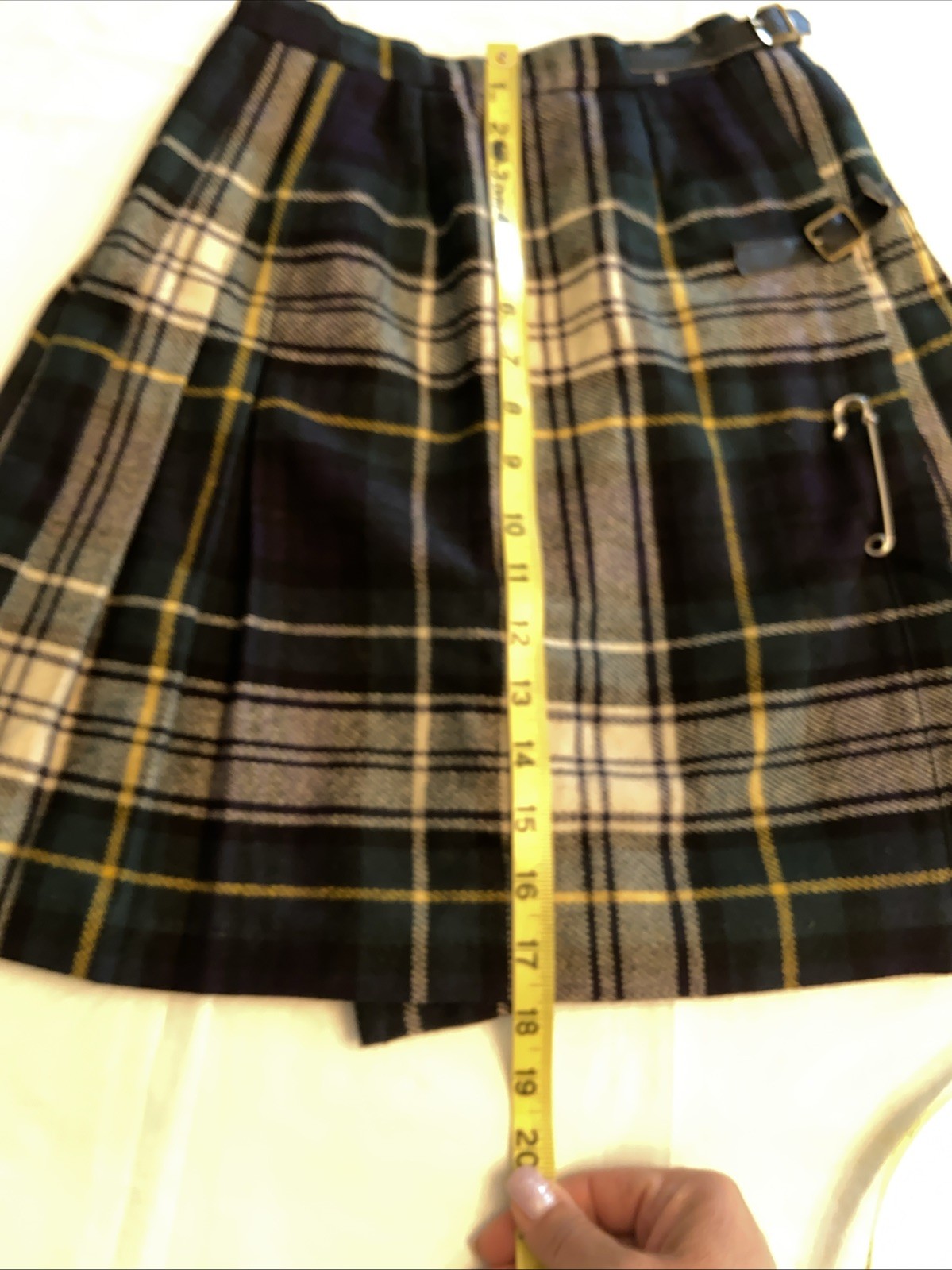 Vtg GLEN KILTS Slimma Wool Scottish Clan Gordon Tartan Plaid Kilt Skirt Sz 9 10