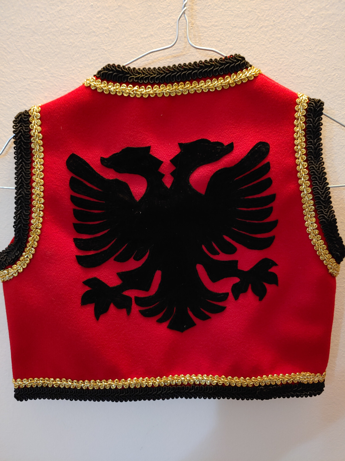 Baby Boys Age: 1-2 year, Albanian Eagle Flag Xhamadan Jelek. Handmade Folk Coat
