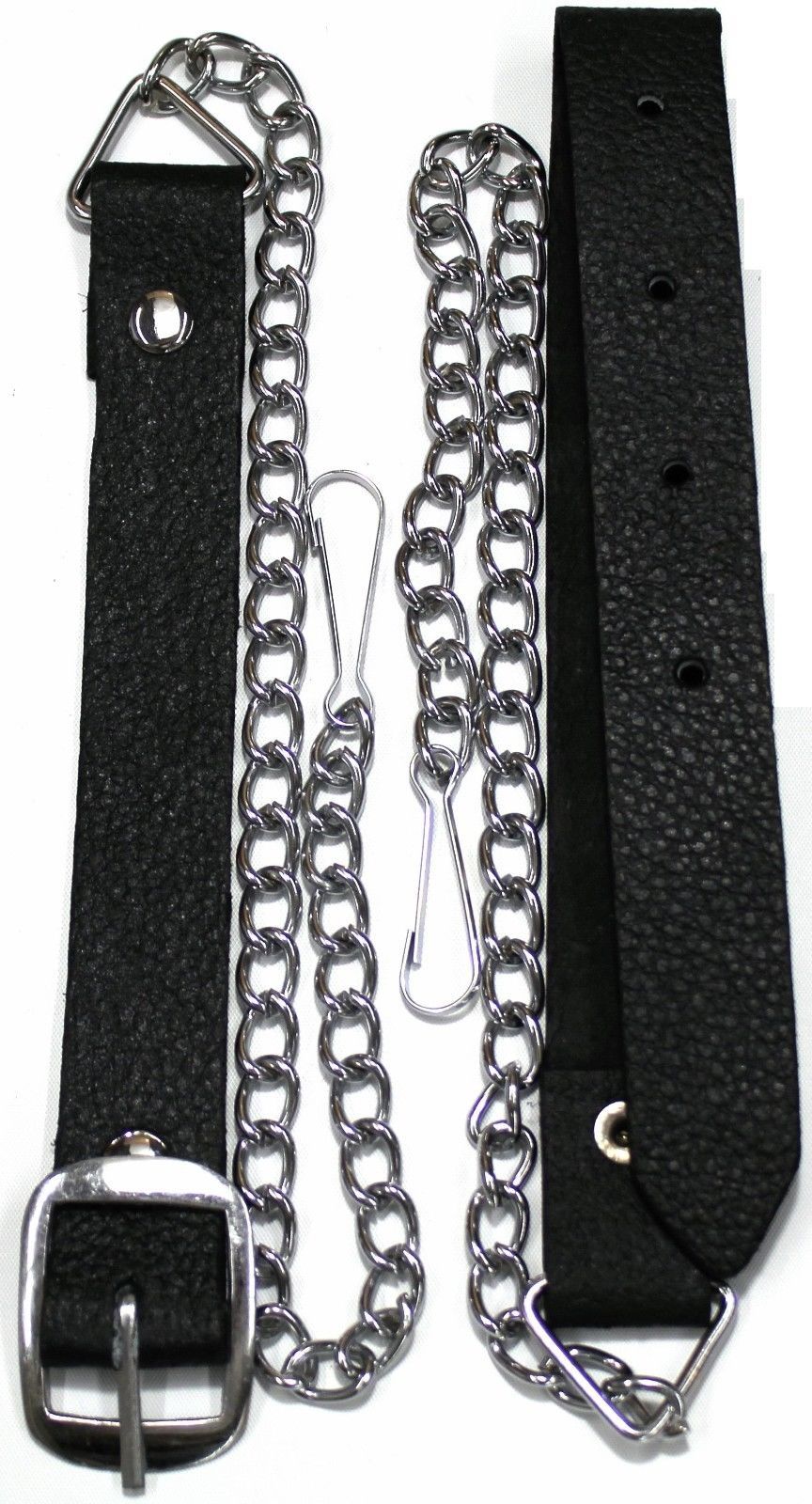 DEURA Genuine Leather Scottish Mens Kilt SPORRAN CHAIN BELT Black Leather
