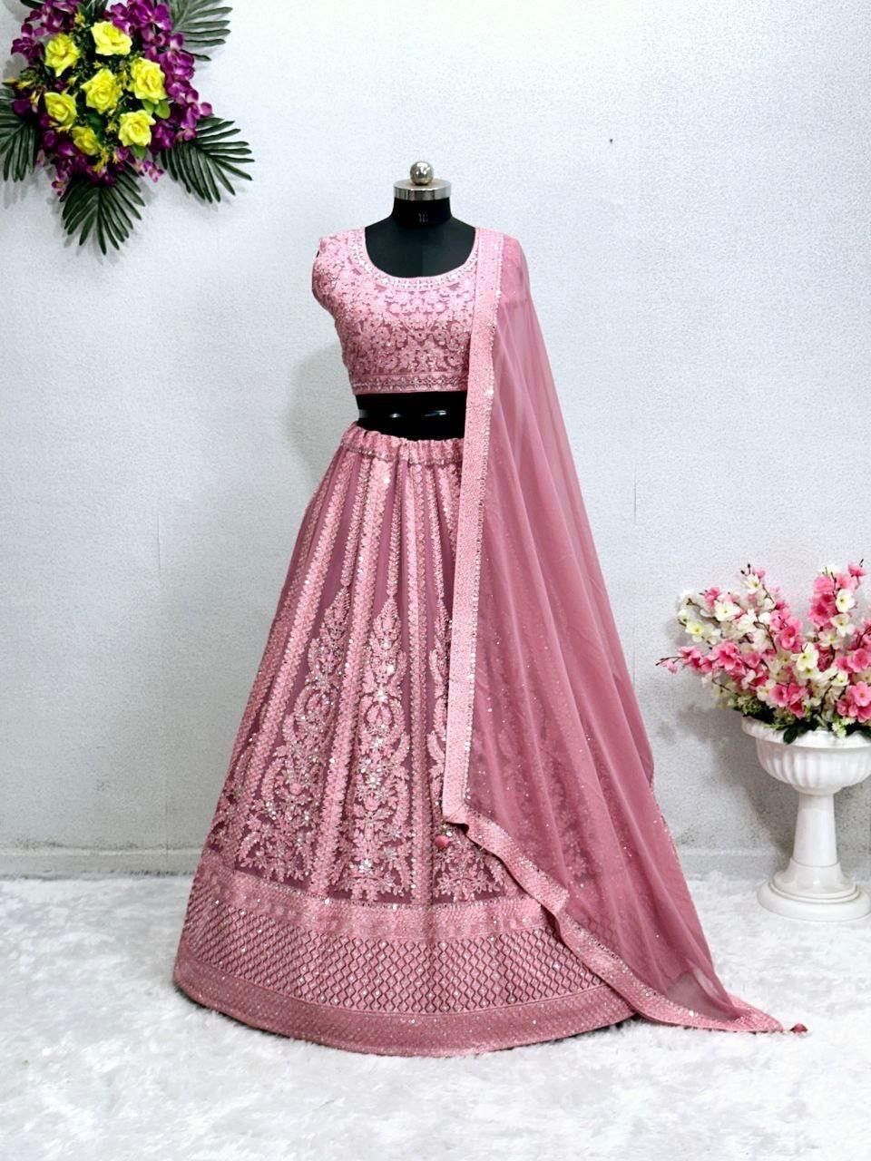 BRIDAL WEAR LEHNGA CHOLI REAL MIRROR WORK LEHENGA CHOLI WITH DUPATTA WOMEN EID