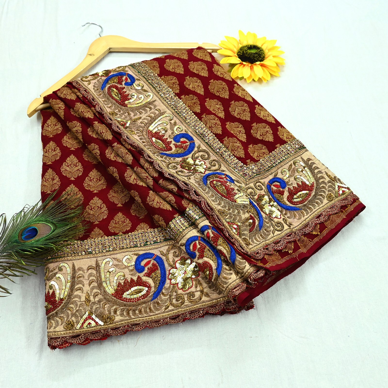 Pre-Owned Sari Georgette Silk Hand Embroidered Designer Manish Malhotra Sarees