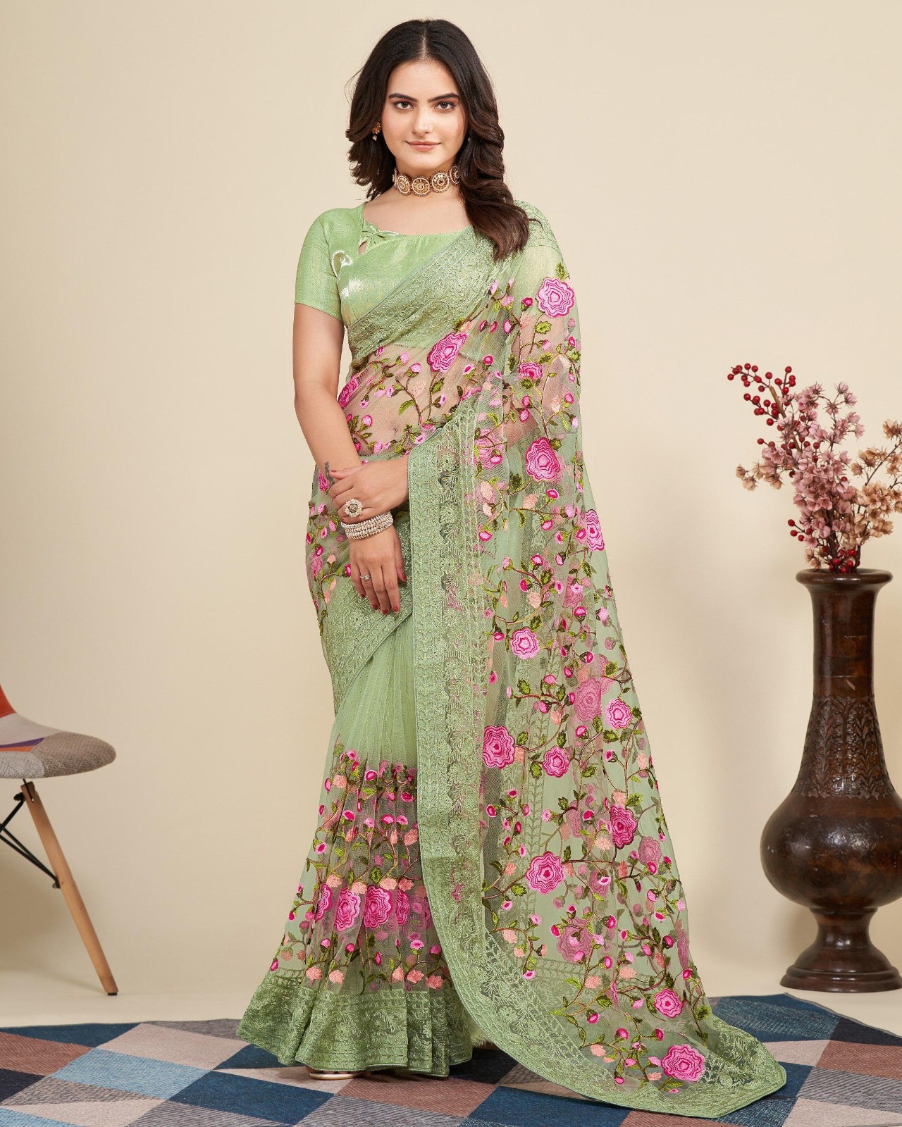 SARI INDIAN PAKISTANI WEDDING SAREE BLOUSE NEW DESIGNER BOLLYWOOD PARTY WEAR