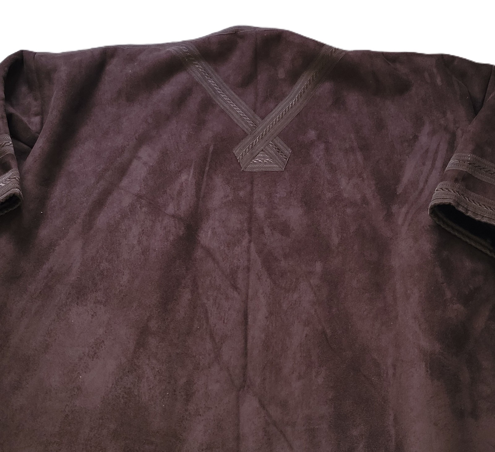 BISHT Farwa Classic Size Medium – Warm Winter Fleece Lined Coat Dark Brown Robe