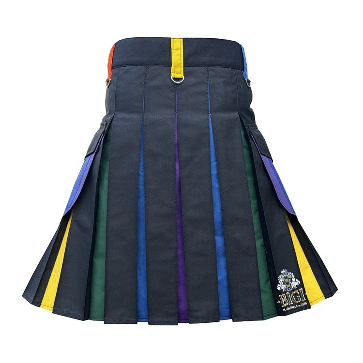 New Rainbow Utility Pride Hybrid Kilt LGBT Colorful Kilt Sizes 28″ – 62″