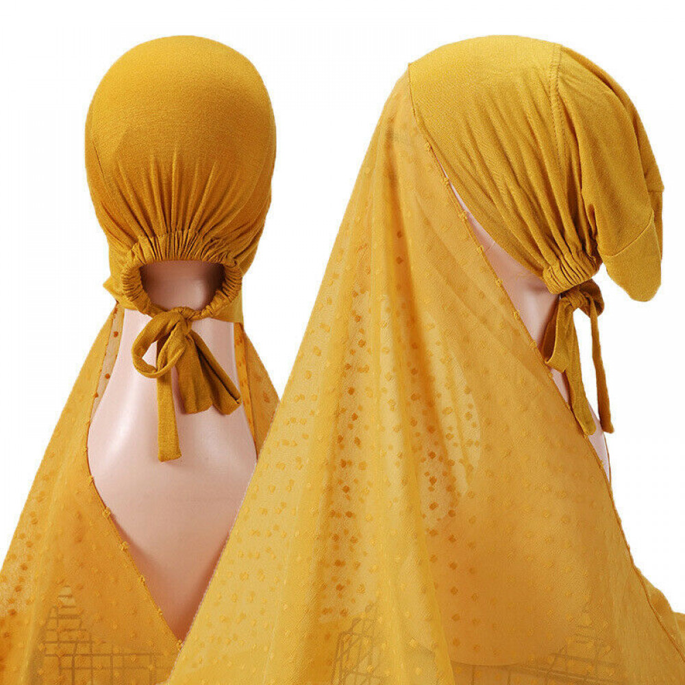 1PCS Muslim Amira with Bonnet Inner Cap Instant Hijab Head Scarf Wraps Shawls