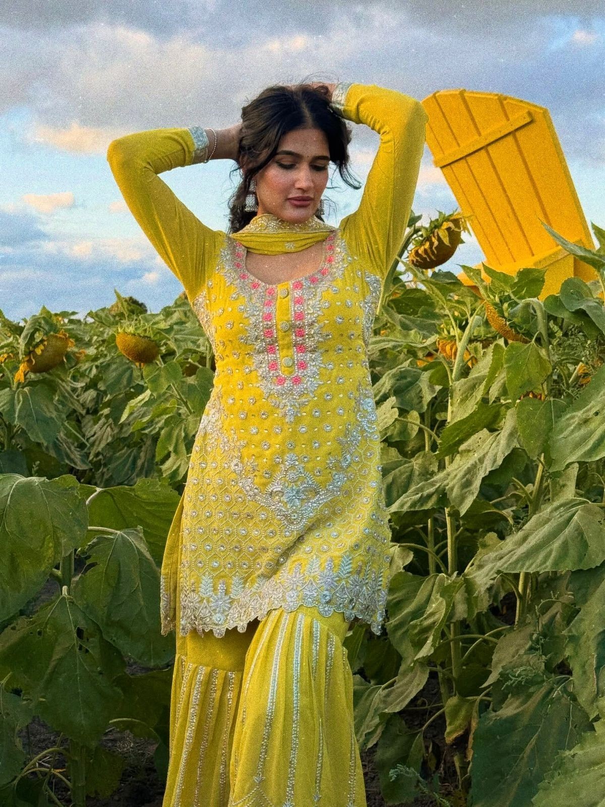 PUNJABI SHARARA PLAZZO KURTI PLAZZO SALWAR KAMEEZ SUIT WOMEN READY MADE DESIGNER