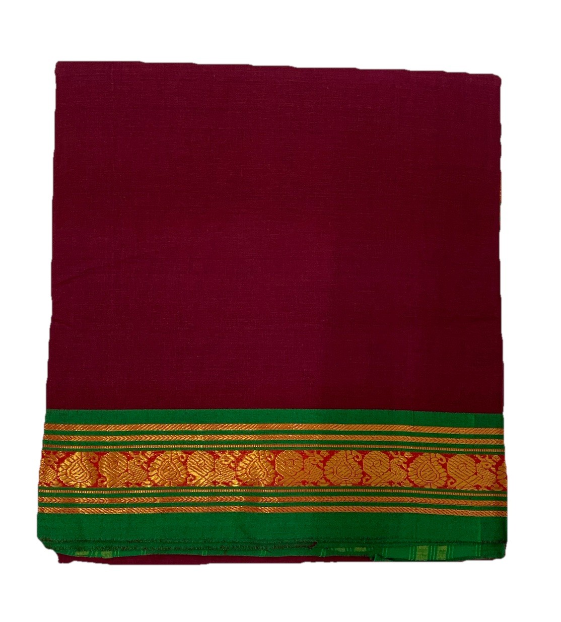 Maroon Red Cotton Saree partywear casual wear Sari For Women South Indian Ethnic