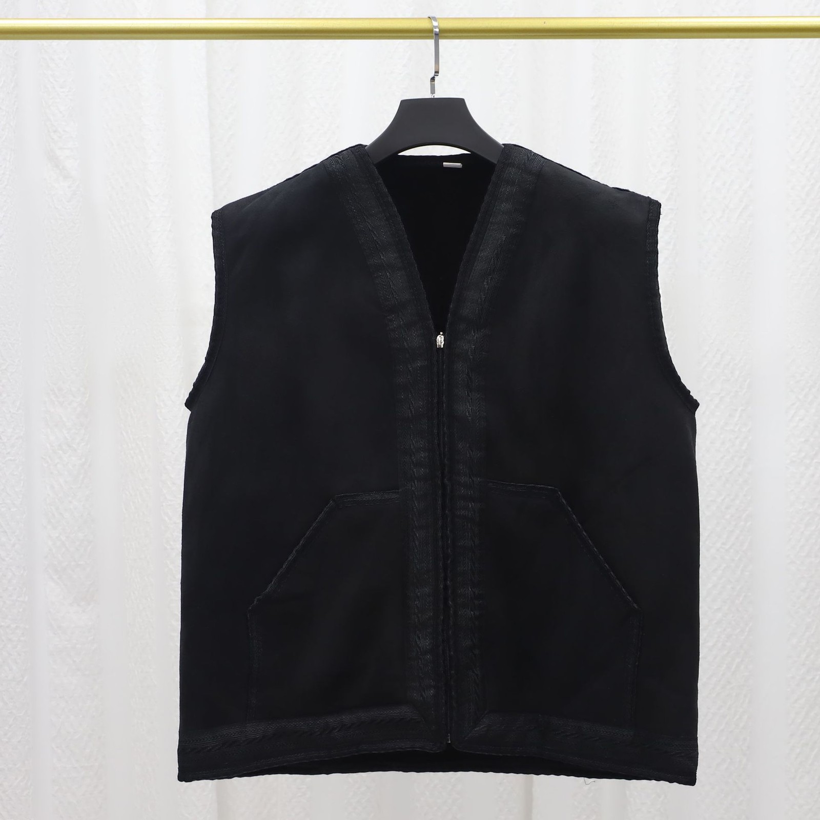 Arabic Mens Warm Thick Suede Vest Islamic Solid Color Winter Casual Waistcoat