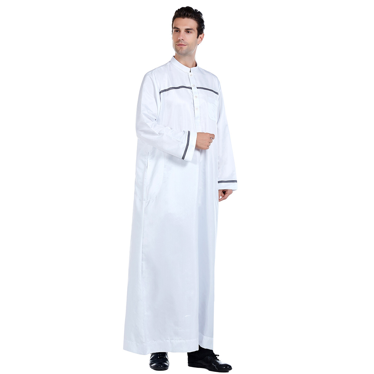 Saudi Men Robe Dishdasha Thobe Jubba Thoub Abaya Muslim Kaftan Islamic Ramadan