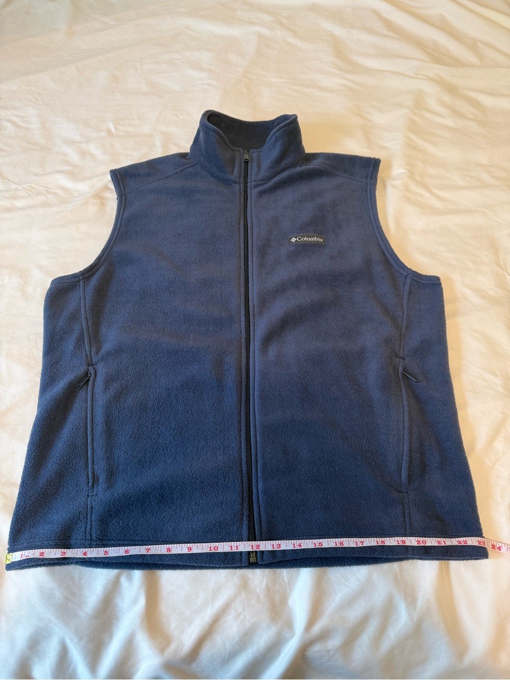 Columbia Men’s Size Large Mountain Full Zip Fleece Vest Navy Blue
