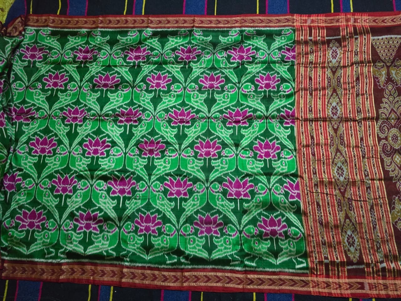 Sambalpuri saree odiya silk fall ,Pico done with unstitched – Handmade in India