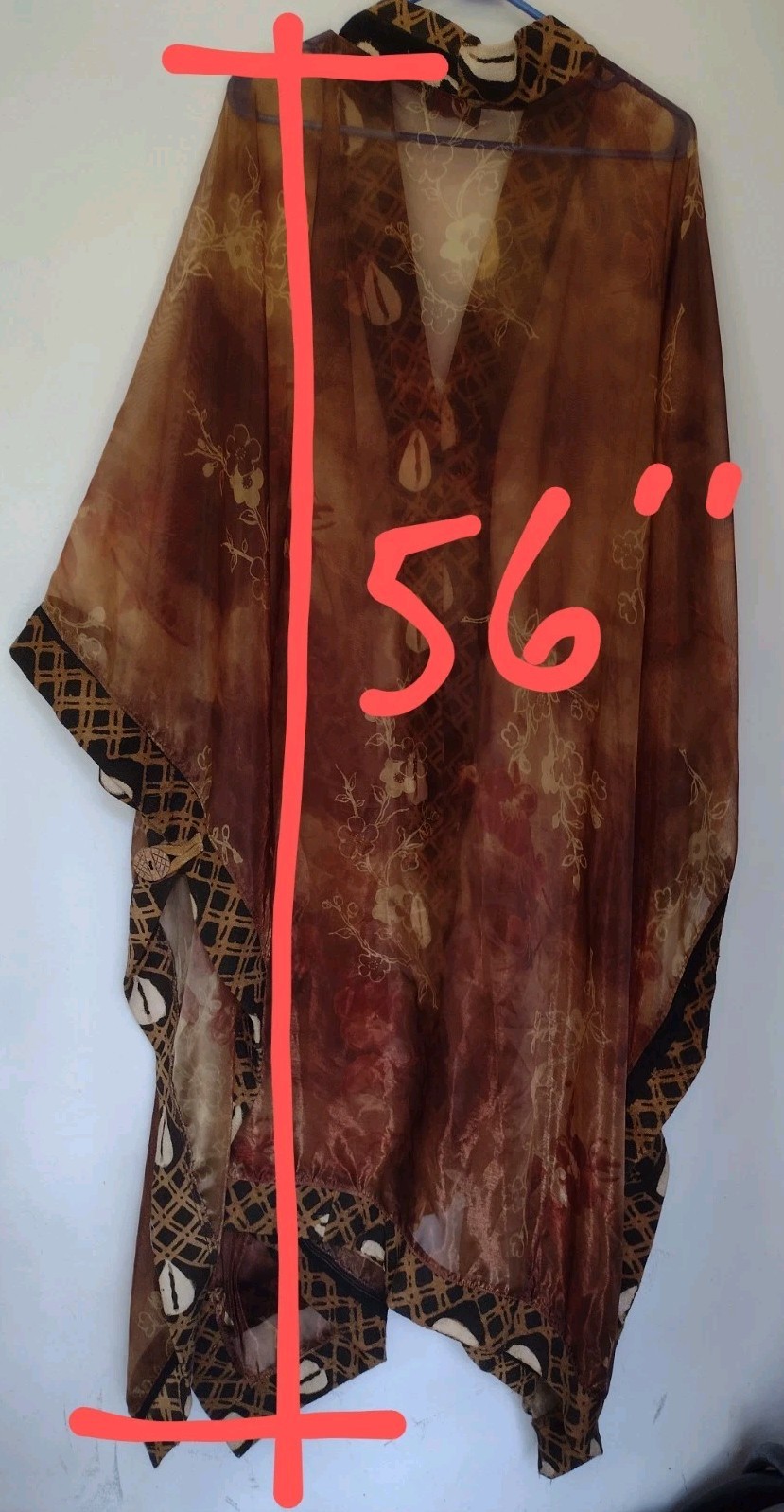 Mina Collection Kaftan Robe Mud Cloth Trim Copper Glow Rare Art to WearOne Size