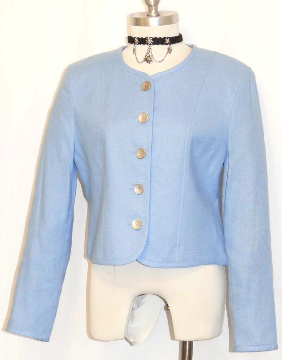 PETRESSA ~ BLUE Women LINEN German Summer Suit Dress JACKET 38 8 S