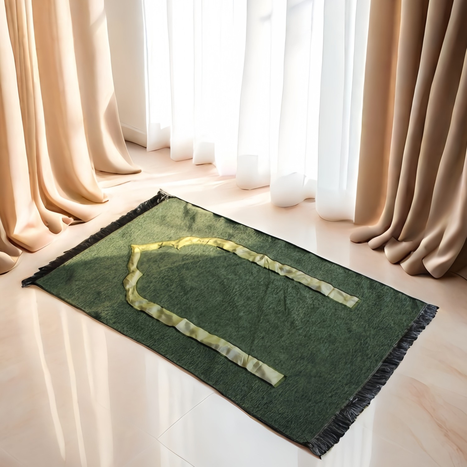 Prayer Rug Soft Cotton Prayer Rug with Tassels Meditation Islam Salah Mat