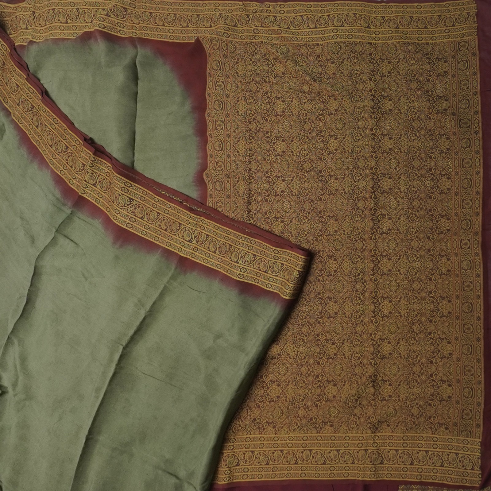 Vintage Gray Sarees 100% Pure Crepe Silk Woven Indian Sari 5YD Soft Craft Fabric