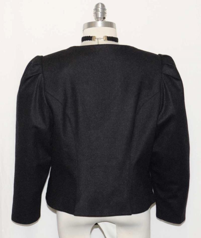 ALPHORN BLACK WOOL JACKET German Short Sport Riding Dress Car Eu 46 14 L B45″