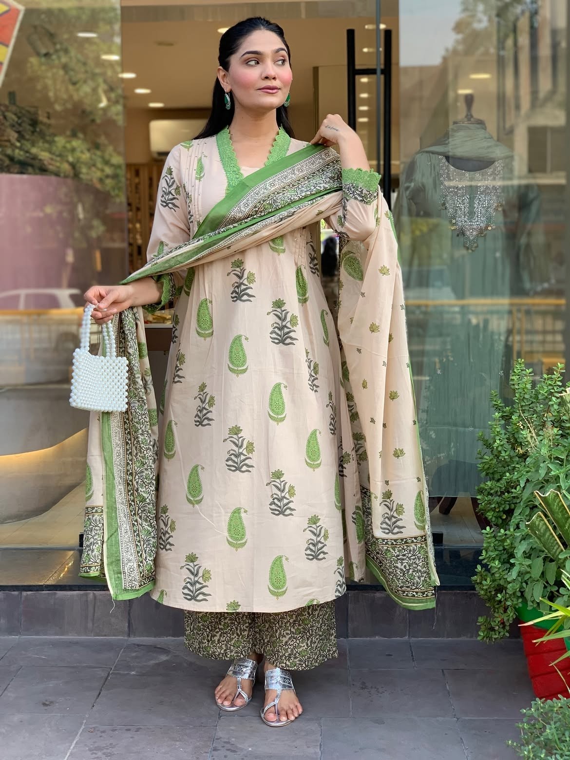 Beautiful Blockprinted Aline Kurta Palazzo Dupattas Set Indian Women’s Kurti Set