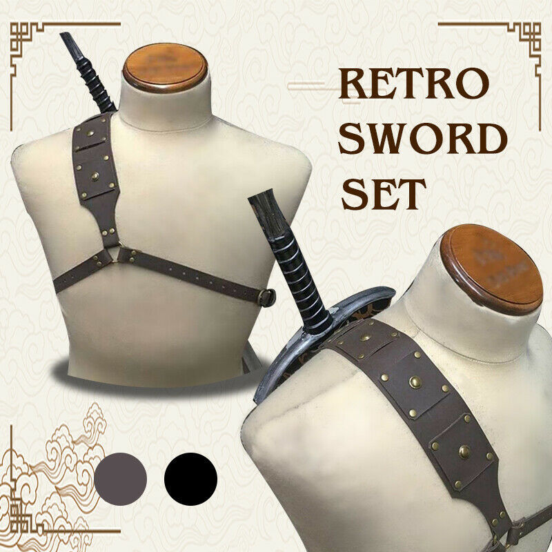 Medieval Men Sword Shoulder Back Sheath Scabbard Holder Warrior One shoulder HOT
