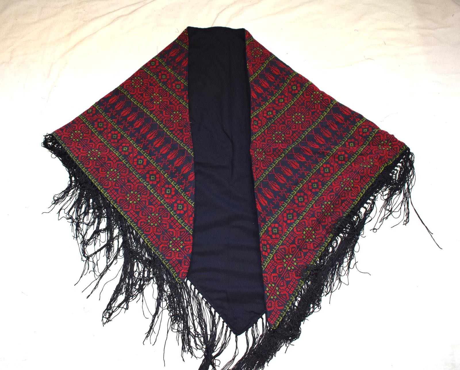 Tatreez Palestinian Bedouin Embroidered Wrap Scarf – Handmade Shawl