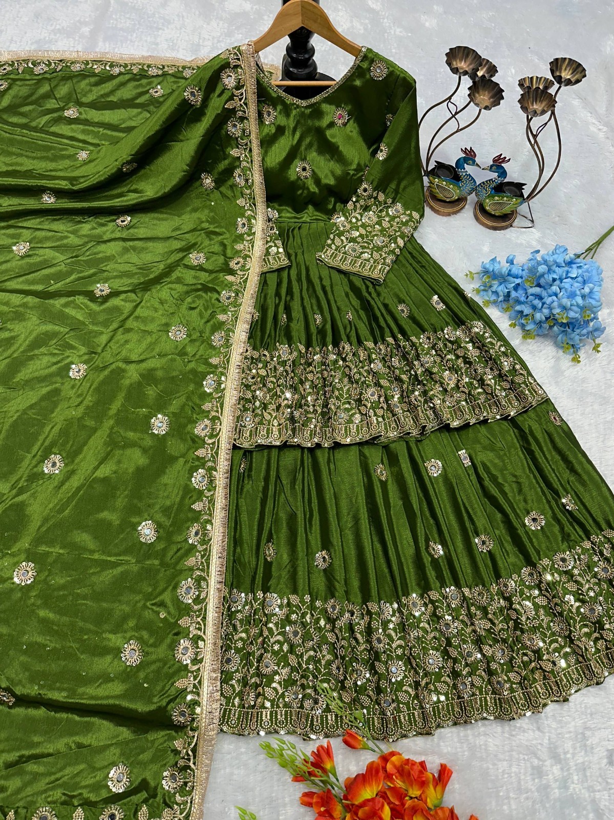 Premium Party Wear Faux Georgette Kurta Palazzo With Dupatta For Women