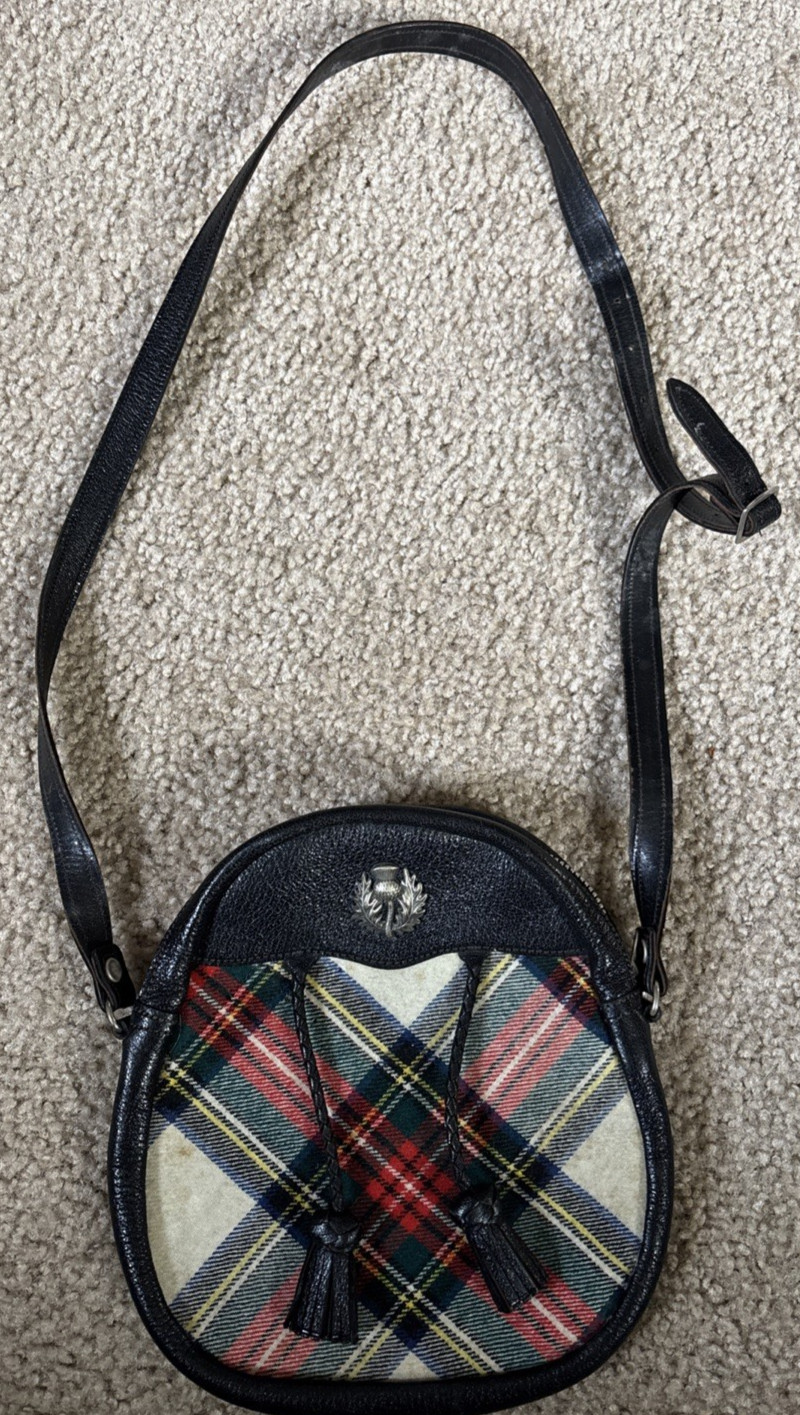 Nicolson’s Of Edinburgh Scottish National Scottish Tartan Leather Sporran