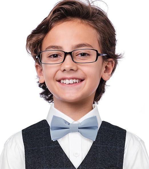 Pre-Tied Bow Ties, Formal Solid S – (0-5 yrs., babies, toddlers) 09 Dusty Blue