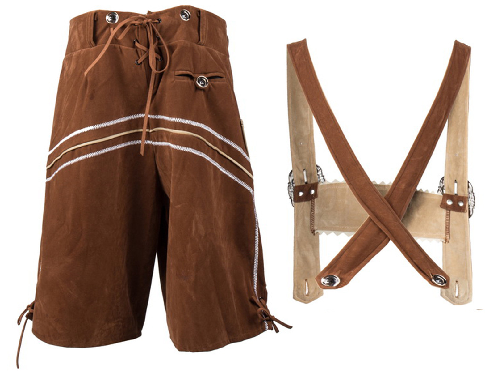 Mens Oktoberfest Bavarian Fancy Dress Costume German Beer Lederhosen S-2XL