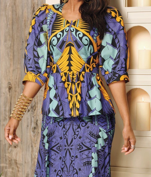 Size 16 Ashro Purple Ethnic African American Pride Afrocentric Salma Skirt Suit