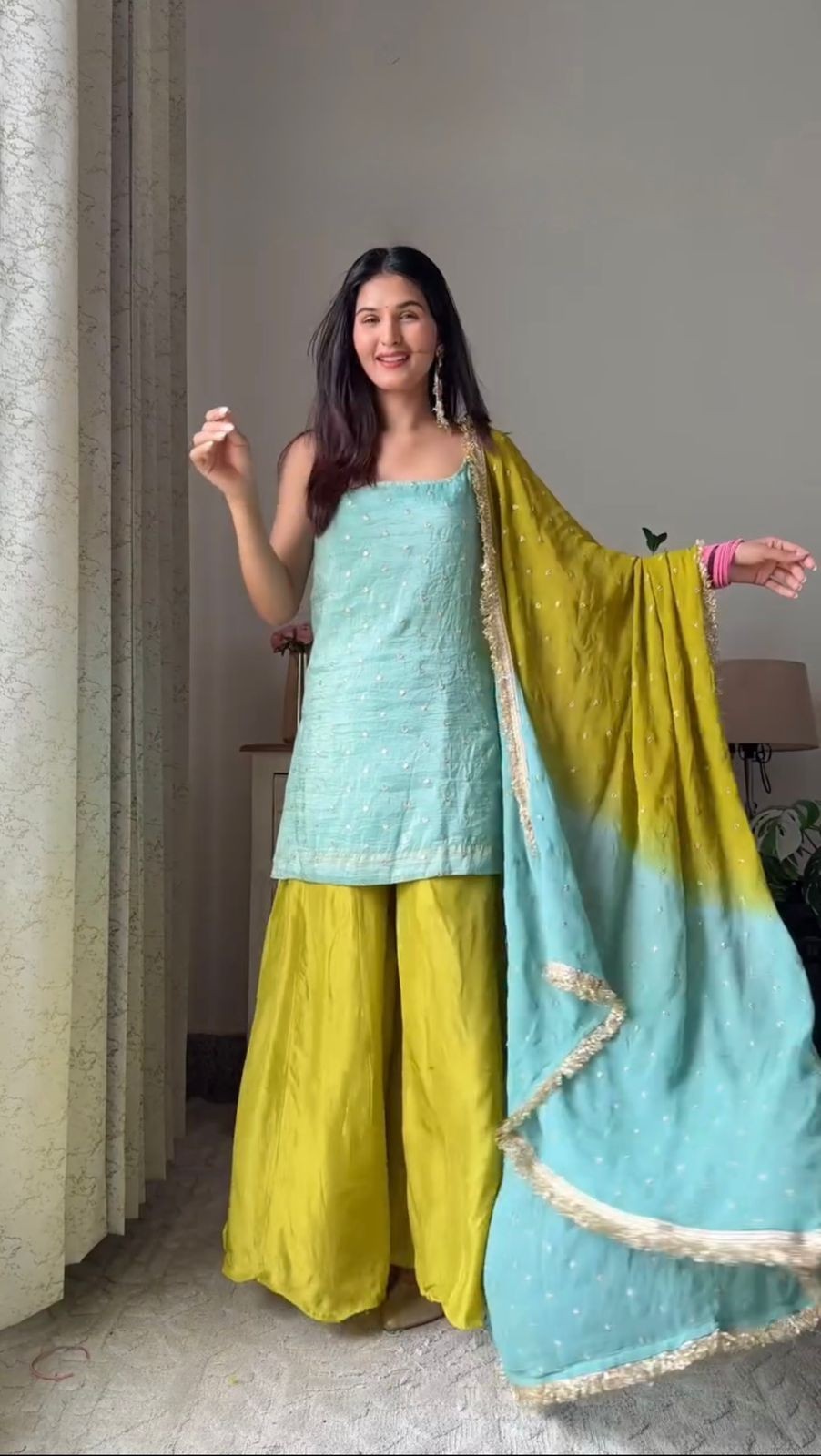 Partywear plazzo suit Bollywood Trending Artical Most Selling Wedding collection
